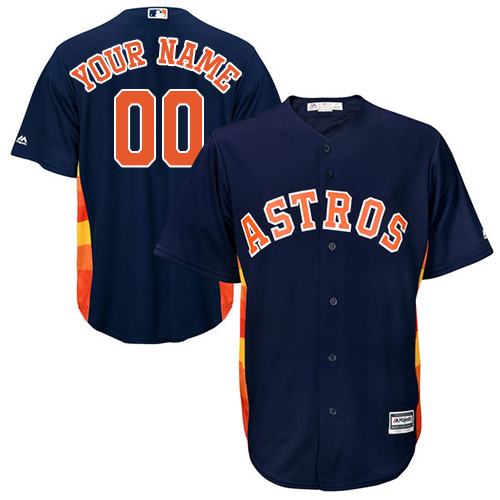 Men's Majestic Houston Astros Customized Replica Navy Blue Alternate Cool Base MLB Jersey