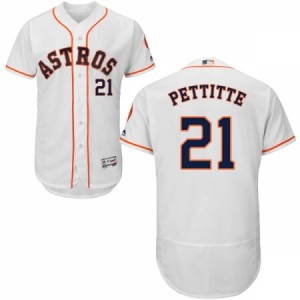 Men's Majestic Houston Astros #21 Andy Pettitte White Home Flex Base Authentic Collection MLB Jersey