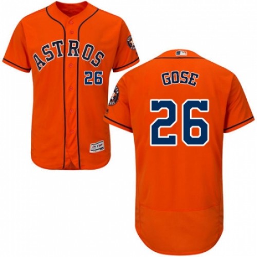 Men's Majestic Houston Astros #26 Anthony Gose Orange Alternate Flex Base Authentic Collection MLB Jersey