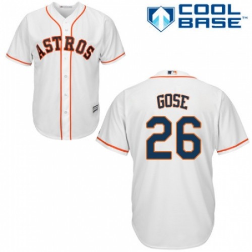 Men's Majestic Houston Astros #26 Anthony Gose Replica White Home Cool Base MLB Jersey