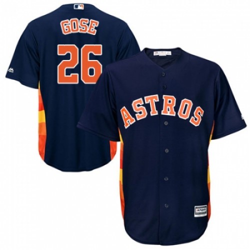 Youth Majestic Houston Astros #26 Anthony Gose Authentic Navy Blue Alternate Cool Base MLB Jersey