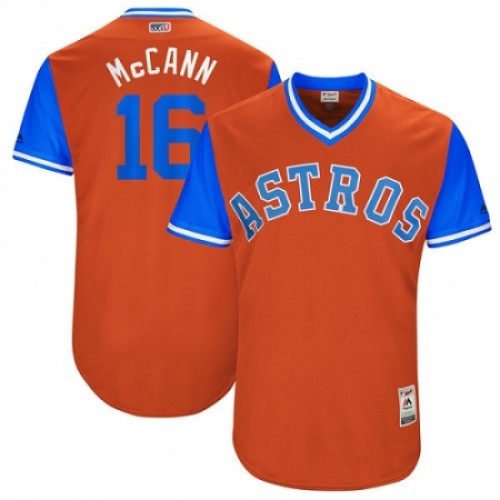 Men's Majestic Houston Astros #16 Brian McCann 