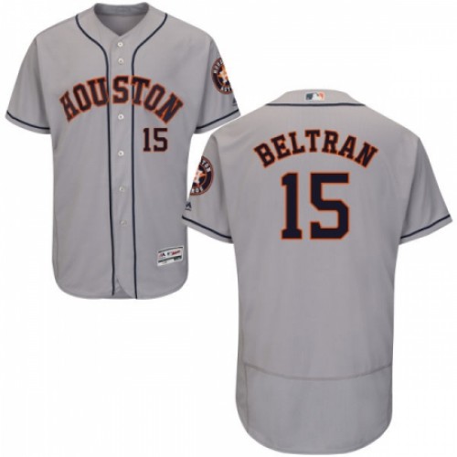 Men's Majestic Houston Astros #15 Carlos Beltran Grey Flexbase Authentic Collection MLB Jersey