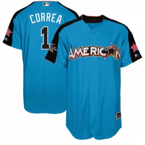 Youth Majestic Houston Astros #1 Carlos Correa Authentic Blue American League 2017 MLB All-Star MLB Jersey