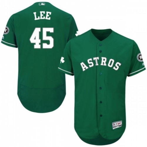 Men's Majestic Houston Astros #45 Carlos Lee Green Celtic Flexbase Authentic Collection MLB Jersey