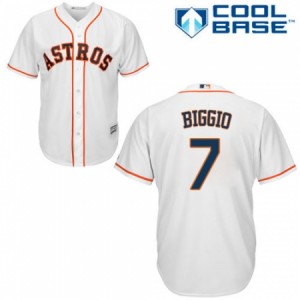 Youth Majestic Houston Astros #7 Craig Biggio Authentic White Home Cool Base MLB Jersey