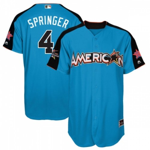 Men's Majestic Houston Astros #4 George Springer Authentic Blue American League 2017 MLB All-Star MLB Jersey