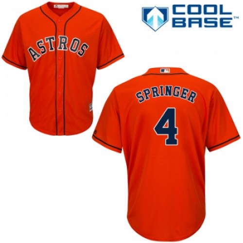 Men's Majestic Houston Astros #4 George Springer Replica Orange Alternate Cool Base MLB Jersey
