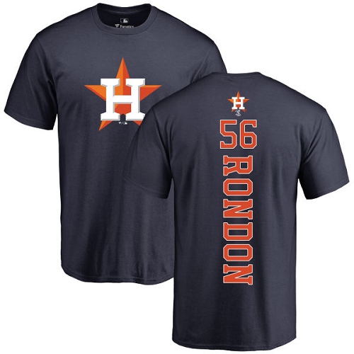 MLB Nike Houston Astros #56 Hector Rondon Navy Blue Backer T-Shirt