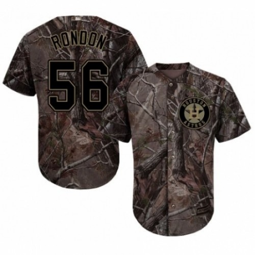 Men's Majestic Houston Astros #56 Hector Rondon Authentic Camo Realtree Collection Flex Base MLB Jersey