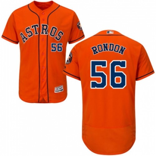 Men's Majestic Houston Astros #56 Hector Rondon Orange Alternate Flex Base Authentic Collection MLB Jersey