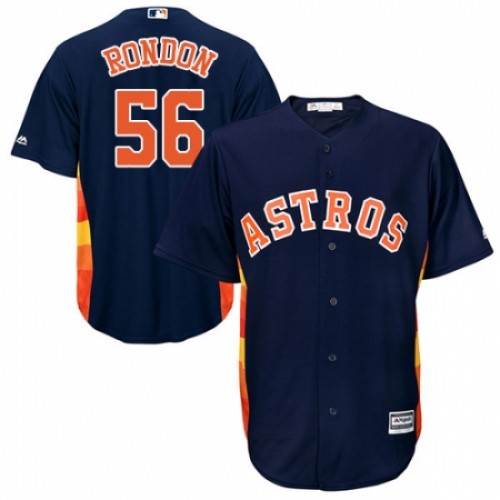 Men's Majestic Houston Astros #56 Hector Rondon Replica Navy Blue Alternate Cool Base MLB Jersey