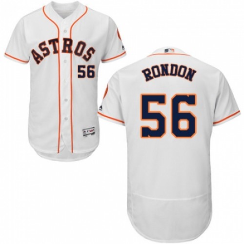 Men's Majestic Houston Astros #56 Hector Rondon White Home Flex Base Authentic Collection MLB Jersey