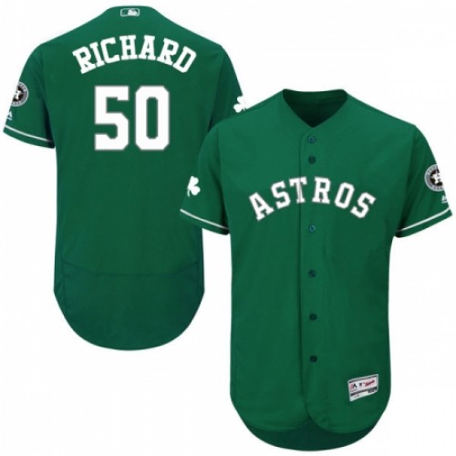Men's Majestic Houston Astros #50 J.R. Richard Green Celtic Flexbase Authentic Collection MLB Jersey