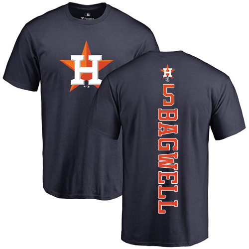 MLB Nike Houston Astros #5 Jeff Bagwell Navy Blue Backer T-Shirt