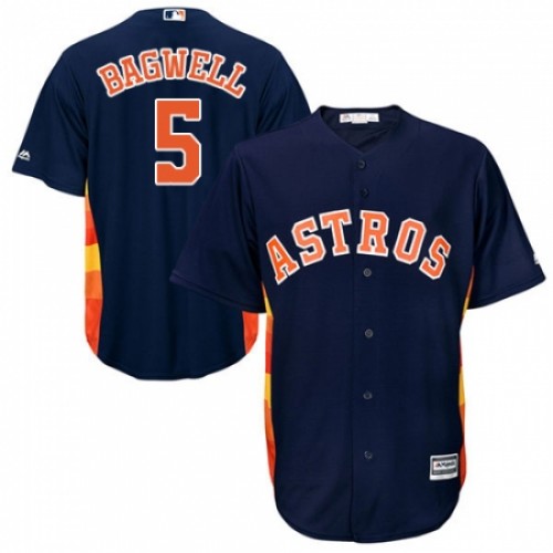 Men's Majestic Houston Astros #5 Jeff Bagwell Replica Navy Blue Alternate Cool Base MLB Jersey