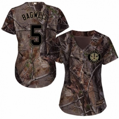 Women's Majestic Houston Astros #5 Jeff Bagwell Authentic Camo Realtree Collection Flex Base MLB Jersey