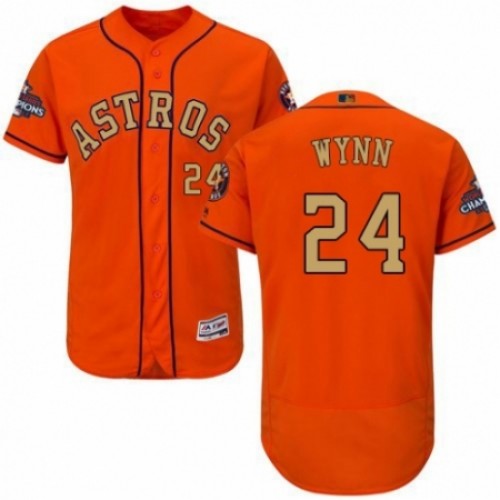 Men's Majestic Houston Astros #24 Jimmy Wynn Orange Alternate 2018 Gold Program Flex Base Authentic Collection MLB Jersey