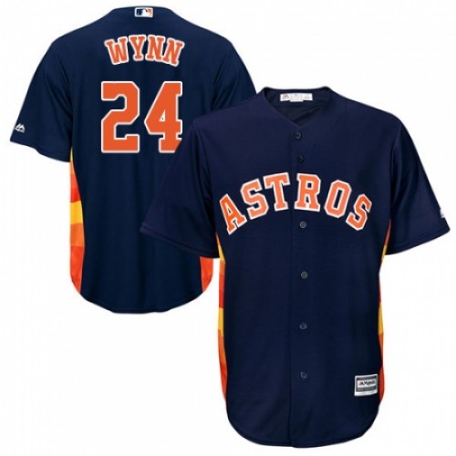 Men's Majestic Houston Astros #24 Jimmy Wynn Replica Navy Blue Alternate Cool Base MLB Jersey