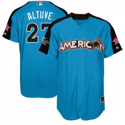 Men's Majestic Houston Astros #27 Jose Altuve Replica Blue American League 2017 MLB All-Star MLB Jersey
