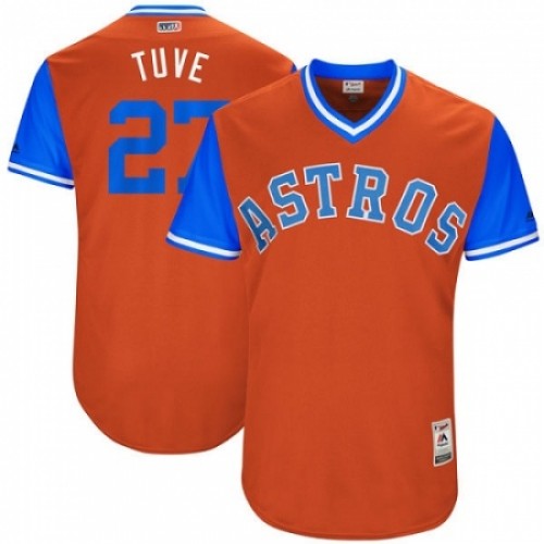 Men's Majestic Houston Astros #27 Jose Altuve 