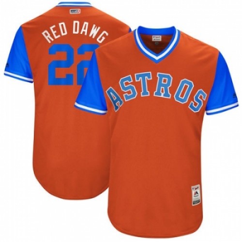 Men's Majestic Houston Astros #22 Josh Reddick 