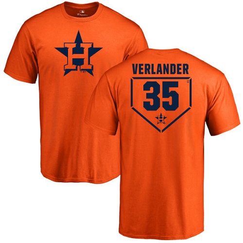 MLB Nike Houston Astros #35 Justin Verlander Orange RBI T-Shirt