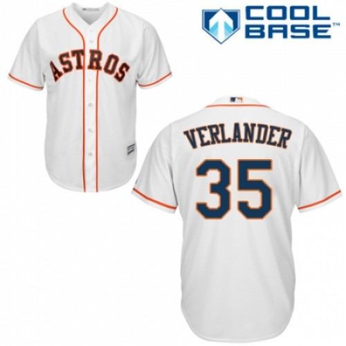 Men's Majestic Houston Astros #35 Justin Verlander Replica White Home Cool Base MLB Jersey