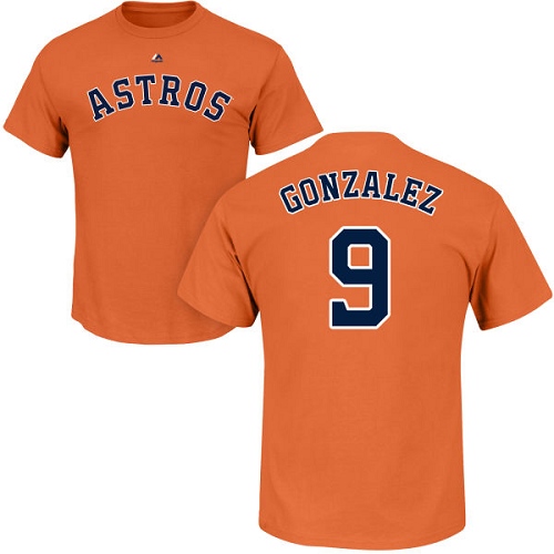 MLB Nike Houston Astros #9 Marwin Gonzalez Orange Name & Number T-Shirt
