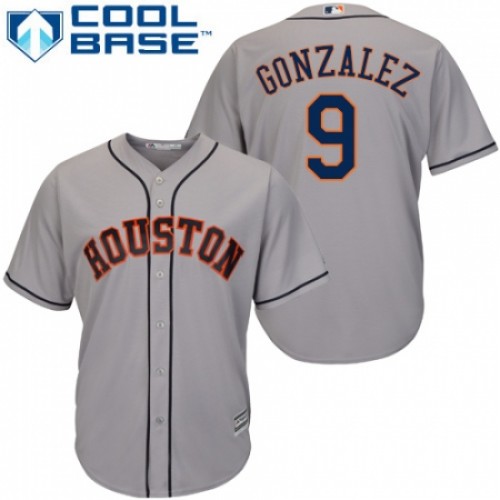 Men's Majestic Houston Astros #9 Marwin Gonzalez Replica Grey Road Cool Base MLB Jersey