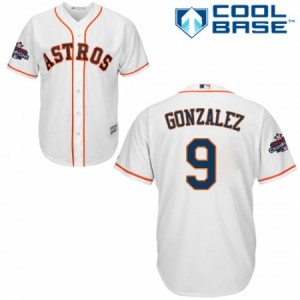 Youth Majestic Houston Astros #9 Marwin Gonzalez Authentic White Home 2017 World Series Champions Cool Base MLB Jersey