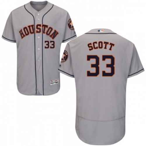 Men's Majestic Houston Astros #33 Mike Scott Grey Flexbase Authentic Collection MLB Jersey