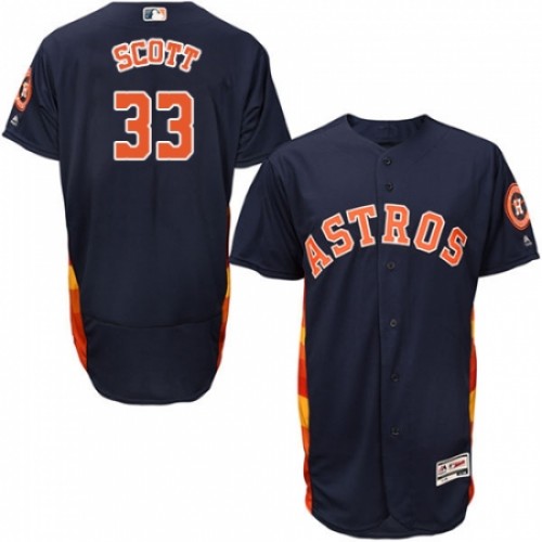 Men's Majestic Houston Astros #33 Mike Scott Navy Blue Flexbase Authentic Collection MLB Jersey