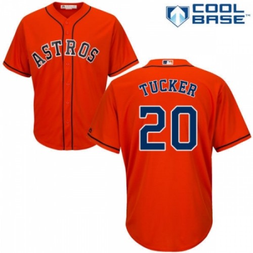 Men's Majestic Houston Astros #20 Preston Tucker Replica Orange Alternate Cool Base MLB Jersey