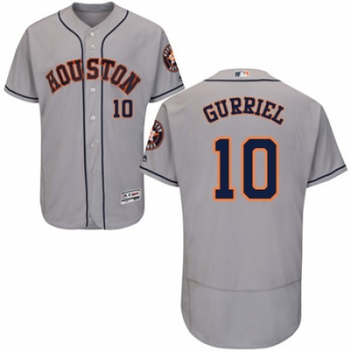Men's Majestic Houston Astros #10 Yuli Gurriel Grey Flexbase Authentic Collection MLB Jersey