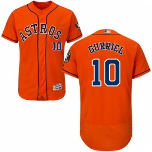 Men's Majestic Houston Astros #10 Yuli Gurriel Orange Flexbase Authentic Collection MLB Jersey