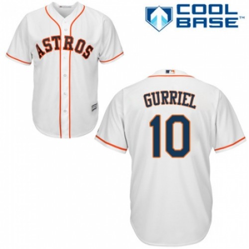 Men's Majestic Houston Astros #10 Yuli Gurriel Replica White Home Cool Base MLB Jersey