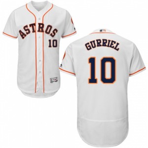 Men's Majestic Houston Astros #10 Yuli Gurriel White Flexbase Authentic Collection MLB Jersey